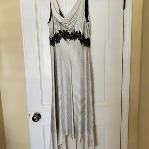 LAUNDRY Black dot & white summer party dress